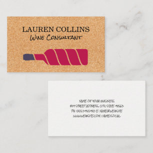 Cork Background   Stylized Wine Logo Business Card