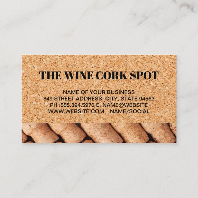 Cork Board Background | Wine Corks Business Card (Front)