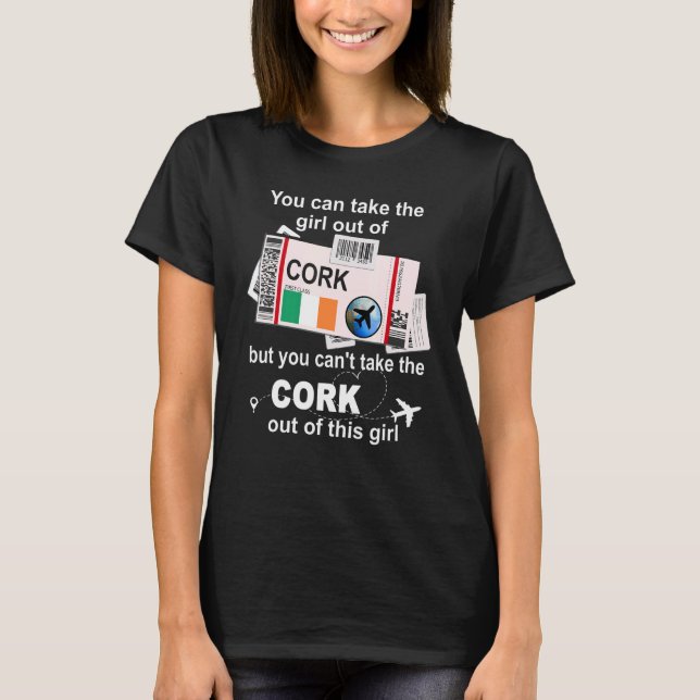 Cork Boarding Pass  Cork Girl  Cork T-Shirt (Front)