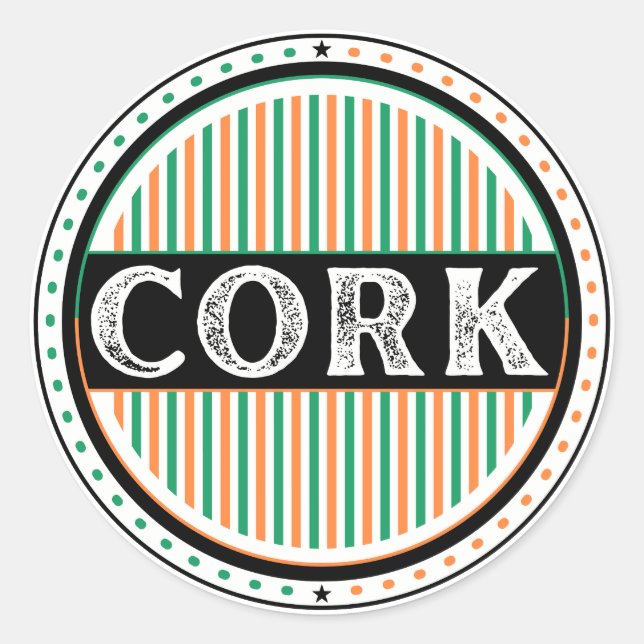 Cork City Pride Emblem – Irish Identity Classic Round Sticker (Front)