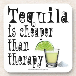 CORK COASTERS SET, TEQUILA IS CHEAPER THAN THERAPY