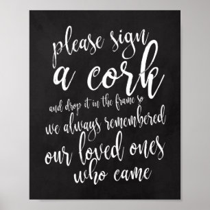 Cork Guest Book chalkboard wedding 8x10 Sign