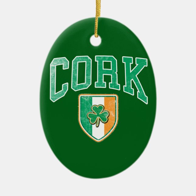 CORK Ireland Ceramic Ornament (Front)