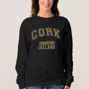 Cork Ireland Settled 600 AD Vintage Arched Tan Let Sweatshirt