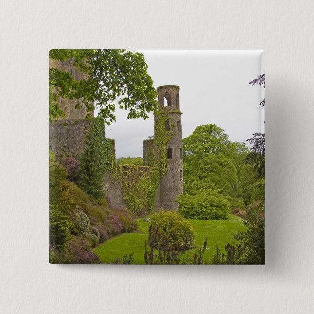 Cork, Ireland. The infamous Blarney Castle 2 Inch Square Button (Front)