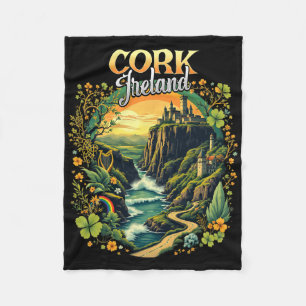 Cork Ireland Vacation Trip Travel Irish Souvenir Fleece Blanket