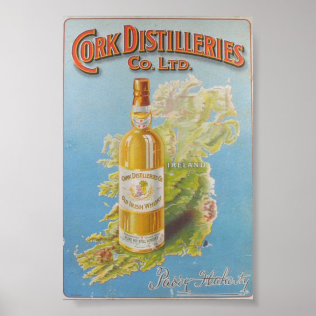 Cork Irlande Whiskey Distilleries Poster (Devant)