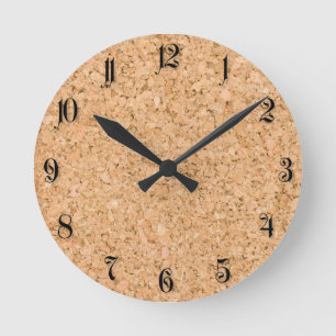 Cork oak pattern round clock