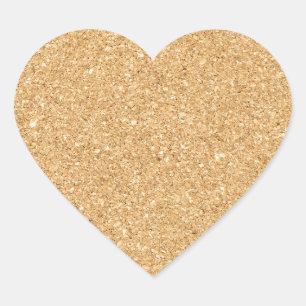 cork paper heart sticker