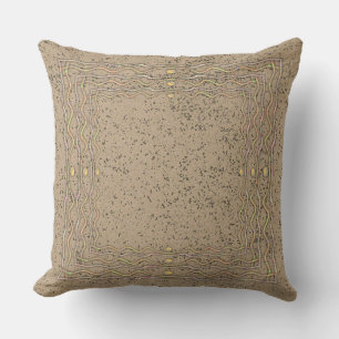 Cork Pattern with Wavy Lines Throw Pillow