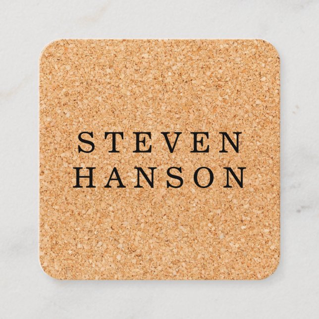 Cork Print Square Business Card (Front)