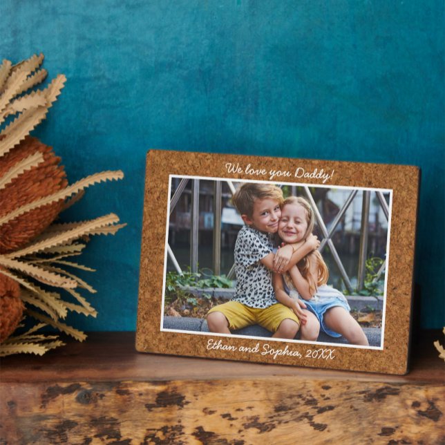 Cork tendance Nom personnalisé Plaque photo (Easily personalize this photo plaque with your message and image for a unique, special gift)