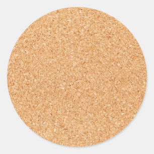 Cork texture classic round sticker