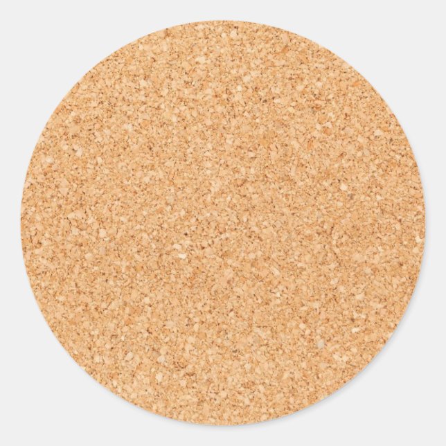 Cork texture classic round sticker (Front)