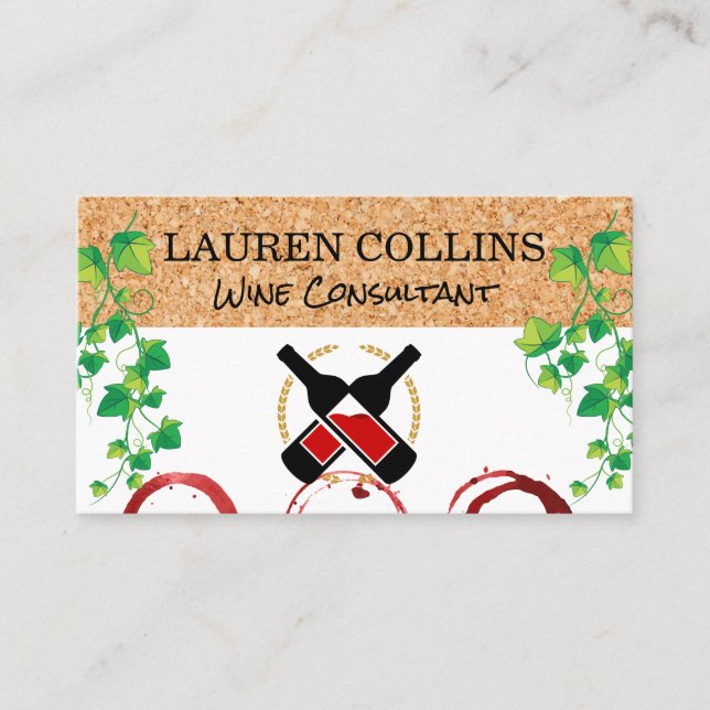 Cork Texture | Wines and Vines Business Card (Front)
