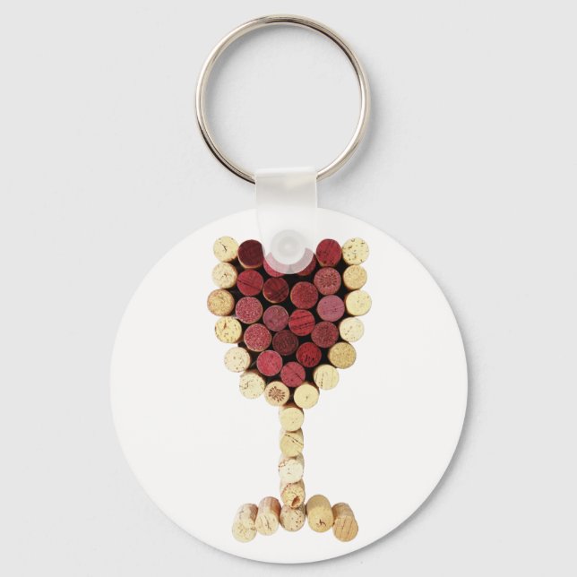 Cork Wine Glass Keychain (Front)