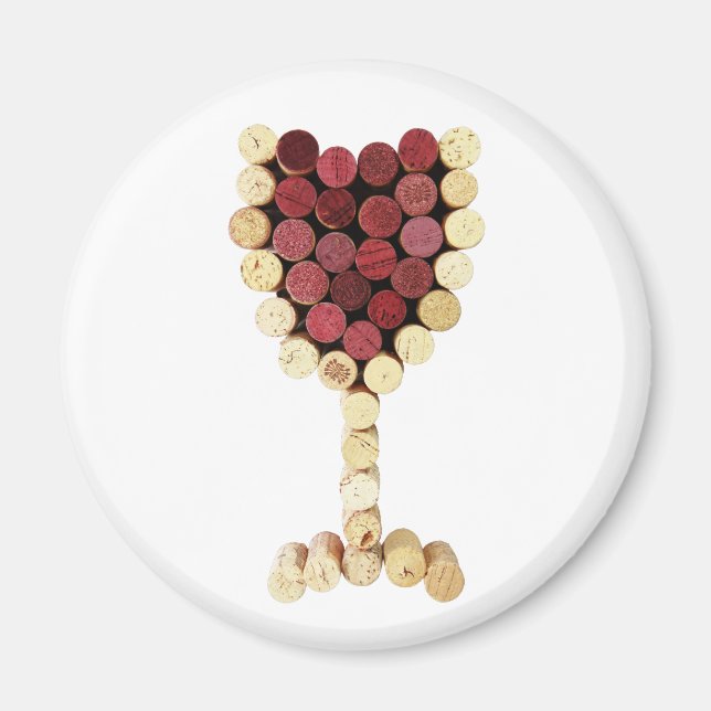 Cork Wine Glass Magnet (Front)