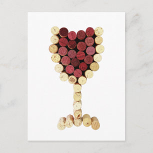 Cork Wine Glass Postcard