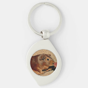 Corkboard Look Guinea Pig Keychain