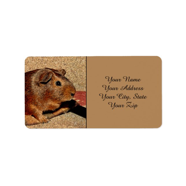 Corkboard Look Guinea Pig Label (Front)