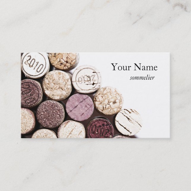 Corks texture winemaking sommelier business card (Front)