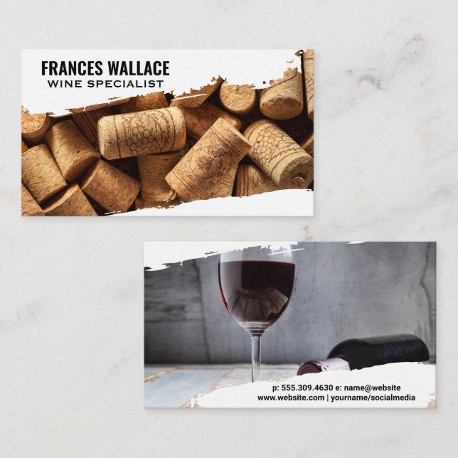 Corks | Wine Glass and Bottle Business Card (Front/Back)