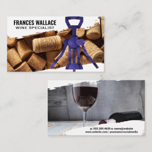 Corks   Wine Opener Grapes Business Card