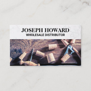 Corks   Wooden Table Business Card