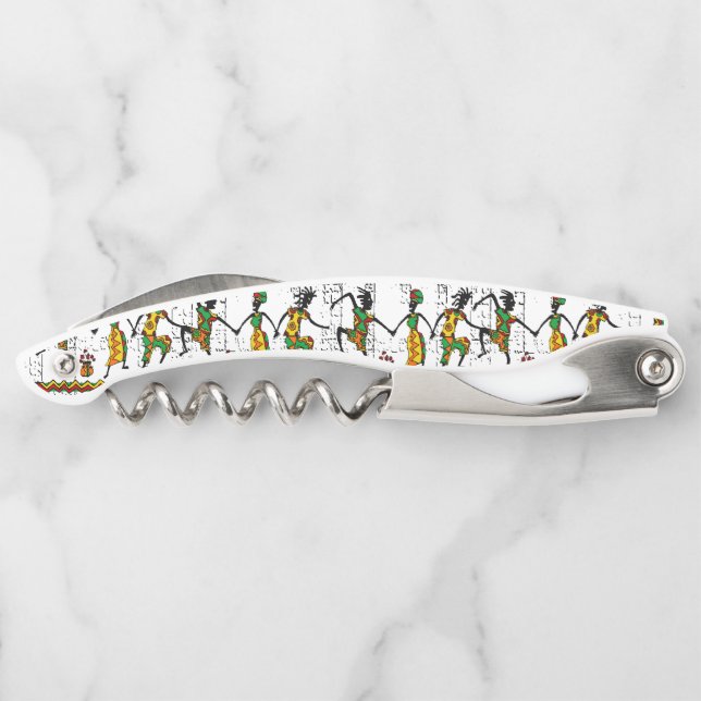 Corkscrew Bottle Opener African (Back)