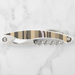 Corkscrew Bottle Opener Brown and Beige