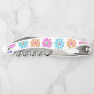 Corkscrew Bottle Opener Floral