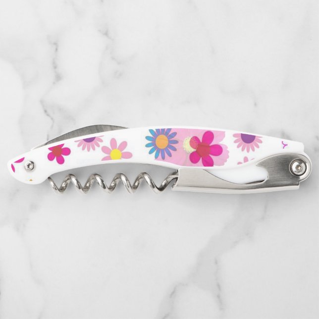 Corkscrew Bottle Opener Floral (Back)