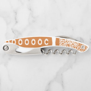 Corkscrew Bottle Opener Orange and White