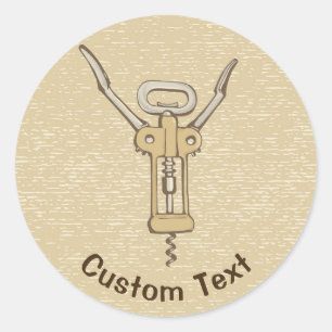 Corkscrew Classic Round Sticker