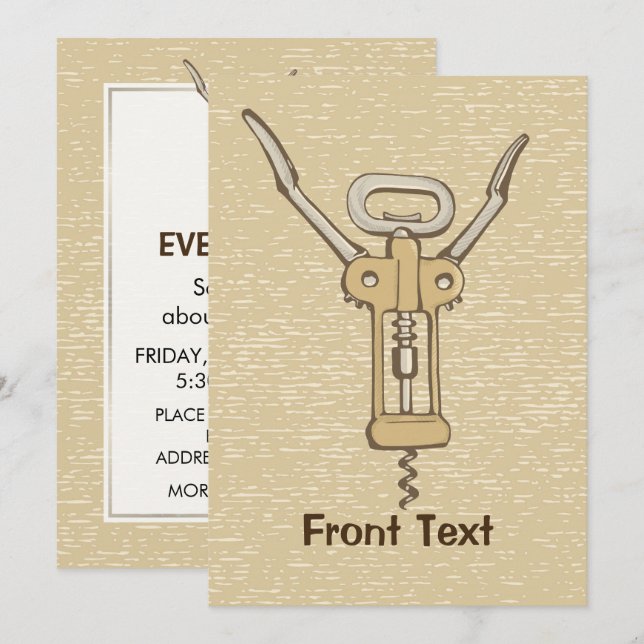 Corkscrew Invitation (Front/Back)