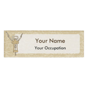 Corkscrew Name Tag