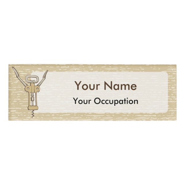 Corkscrew Name Tag (Front)