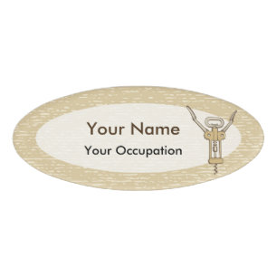 Corkscrew Name Tag