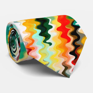 Corkscrew Shaped Black and White Pattern Tie