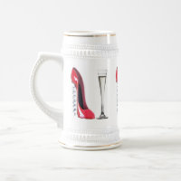 Corkscrew Stiletto Shoe and Champagne Flute Glass