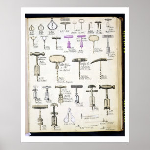 Corkscrews, from a trade catalogue of domestic goo poster