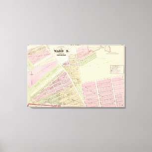 Corliss Cove Cunliffs Pond and Cranston Atlas Map Canvas Print
