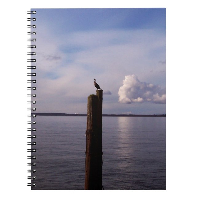 Cormorant On Pole Notebook (Front)