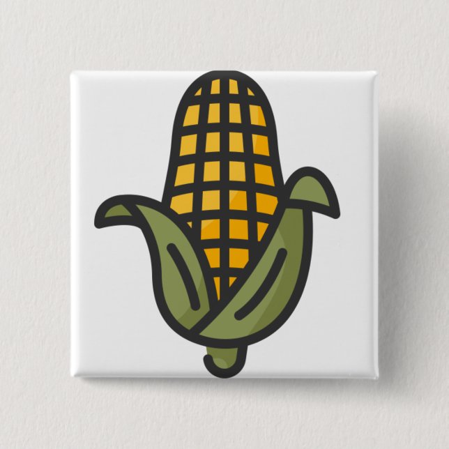 corn 2 inch square button (Front)
