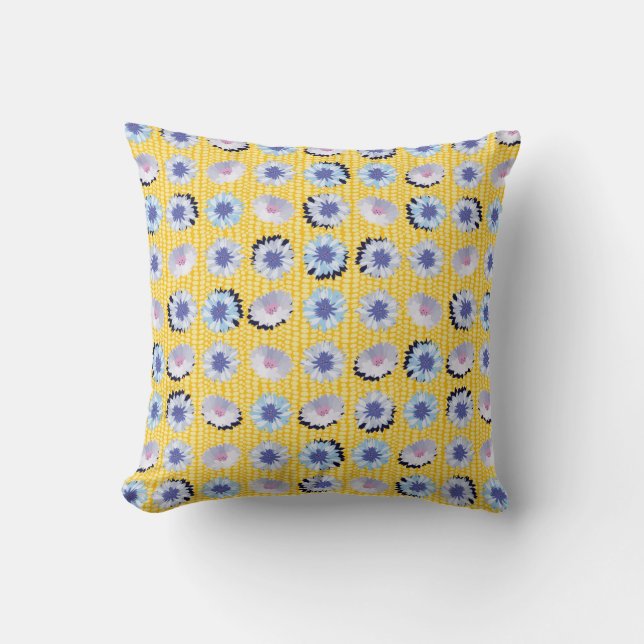 Corn and Cornflower Throw Pillow (Front)