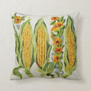 Corn and marrow flowers 2014 throw pillow