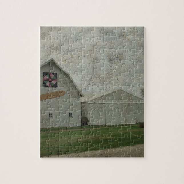 Corn Barn Crackle Jigsaw Puzzle (Vertical)