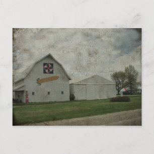 Corn Barn Crackle Postcard