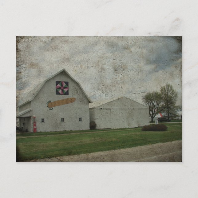 Corn Barn Crackle Postcard (Front)
