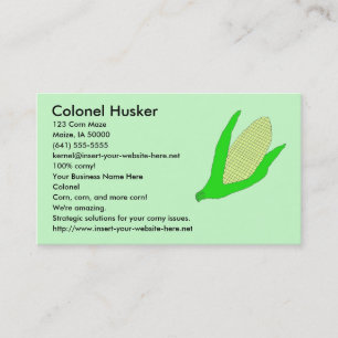 Corn Cartes de visite : nouvelle version